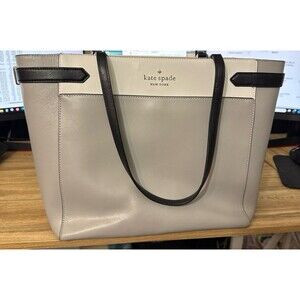 Kate Spade Color Block Gray / White Tote